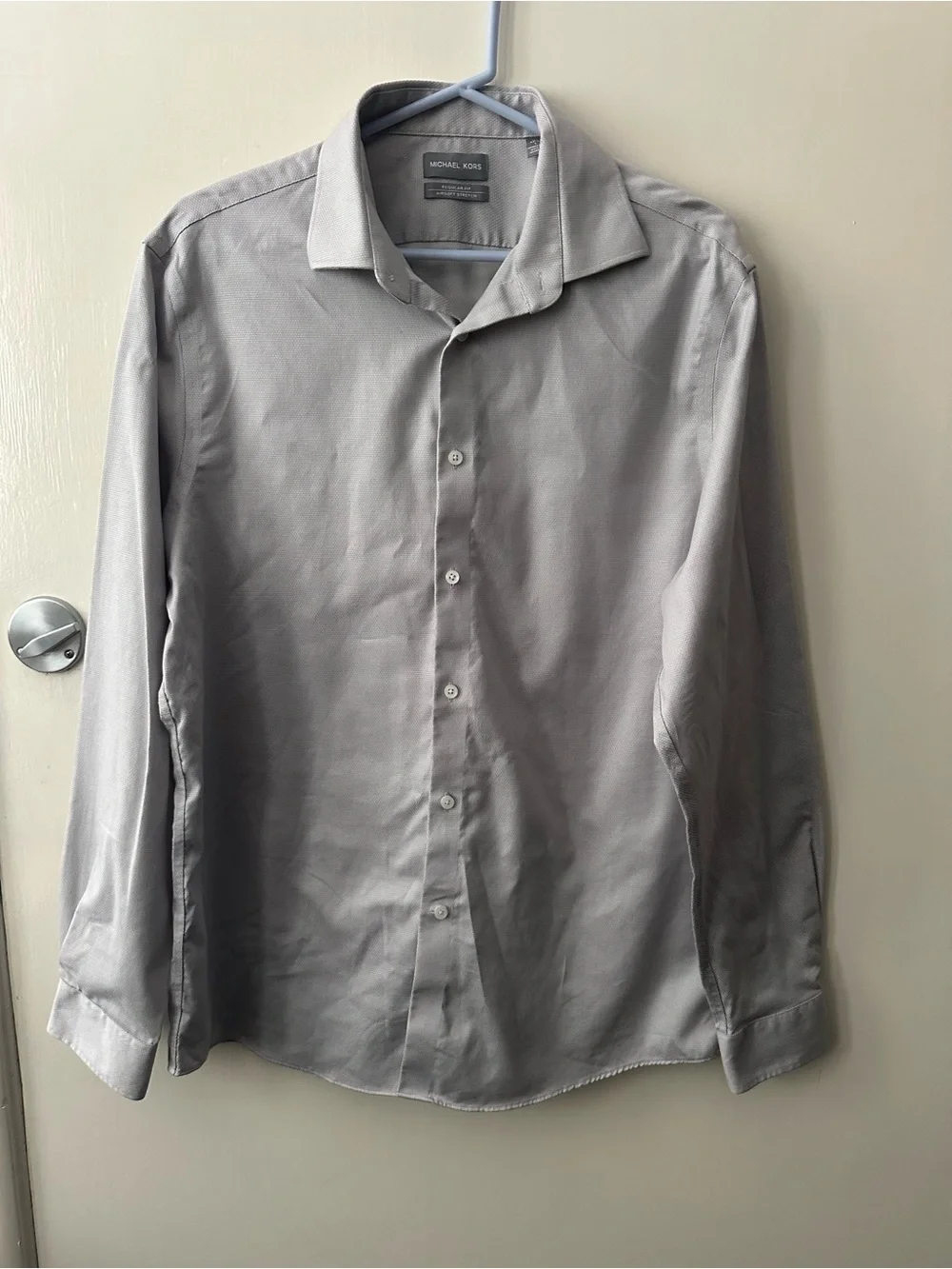 Michael Kors Men's Light Gray Dress Shirt - Spread Collar
